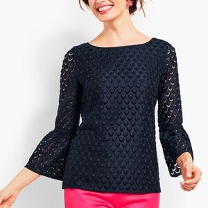 Talbots NWT Navy Textured Blouse